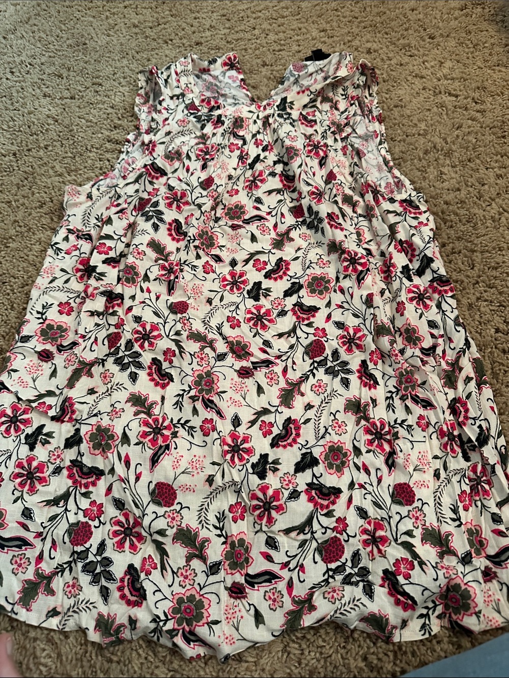 torrid White A-Line Skirt with Pink and Black Floral Print